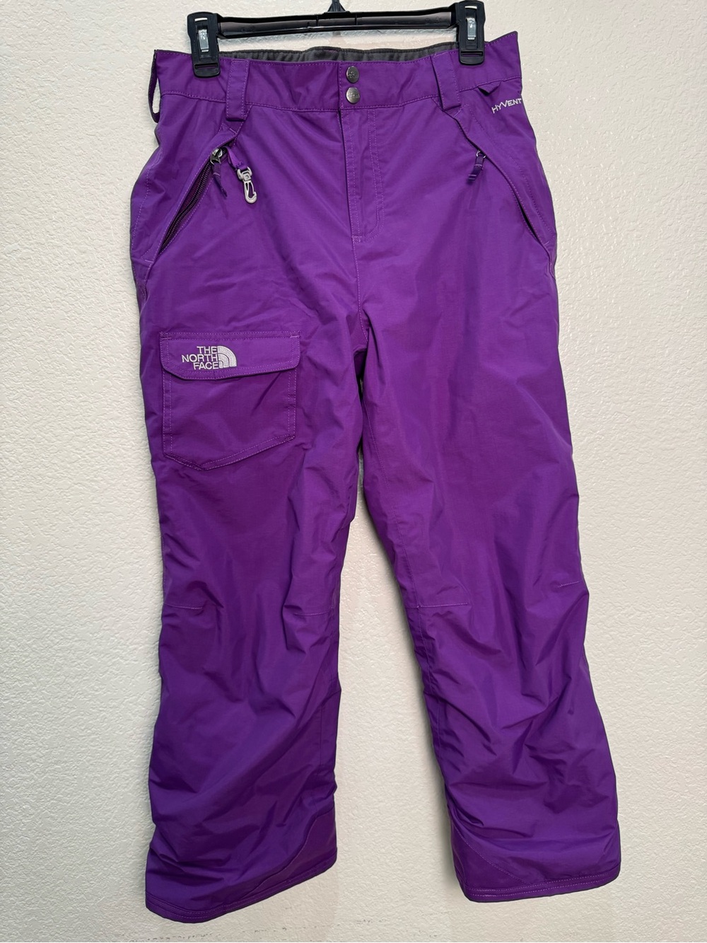 The North Face Girls XL 18 Purple HyVent Insulated Snow Pants Ski Cargo TNF